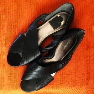 Black leather sandals